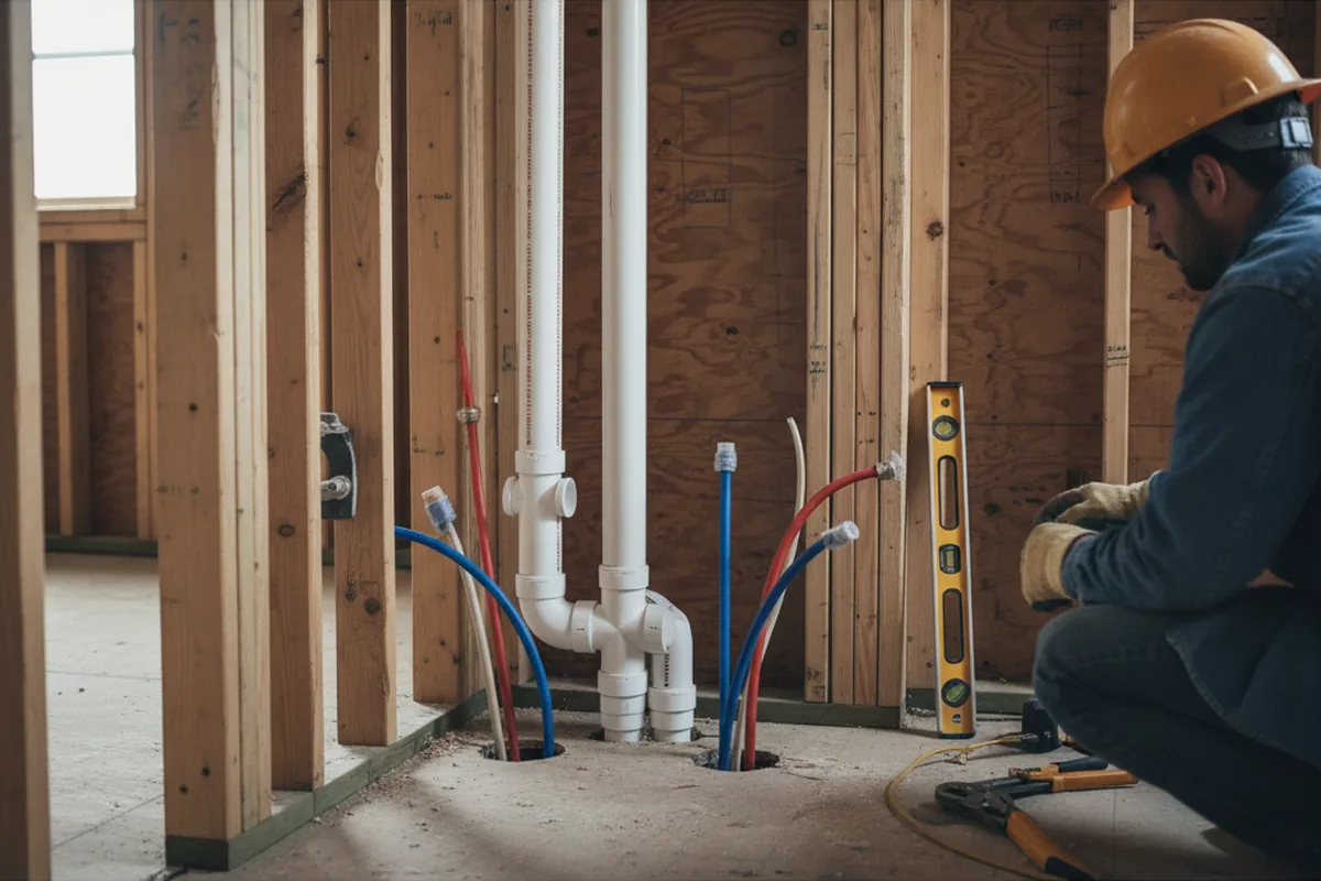 Drain and supply rough-in during Garbage Disposal Repair in Hillsdale